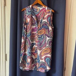 Spense Multicolor Paisley Button-Down Blouse